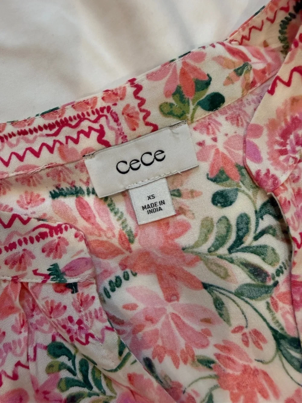 Cecce Pink Floral Strapless Peplum Top XS Cottagecore - Picture 4 of 8